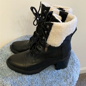 Marc Fisher Sherpa Trim Combat Boots